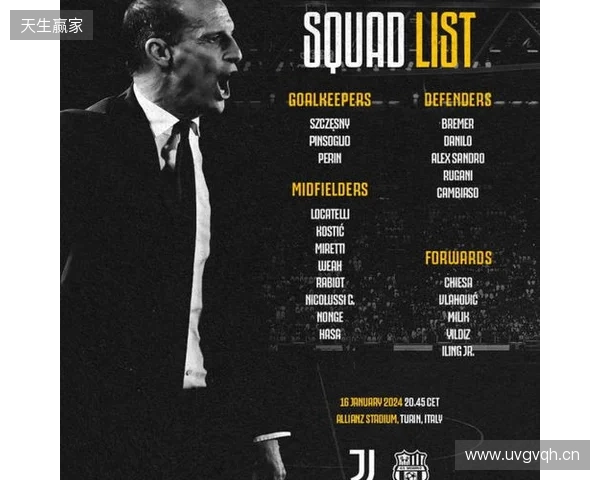 尤文vs萨索洛名单:伊尔迪兹,图拉姆领衔;弗拉霍维奇复出